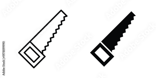 Saw icon Outline Style. Vector Illustration in flat For Graphic Design