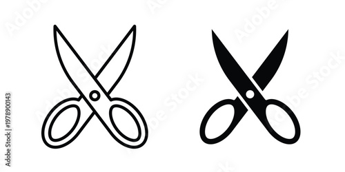 Scissors icon Outline Style. Vector Illustration in flat For Graphic Design