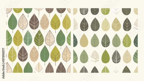 Nature's Embrace A Digital Symphony of Leafy Patterns in Earthy Tones