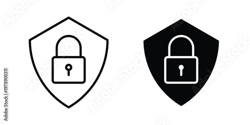 Security lock icon Outline Style. Vector Illustration in flat For Graphic Design