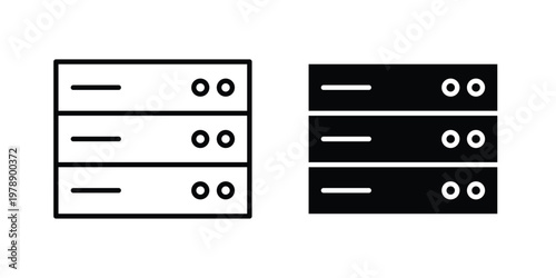 Server icon Outline Style. Vector Illustration in flat For Graphic Design