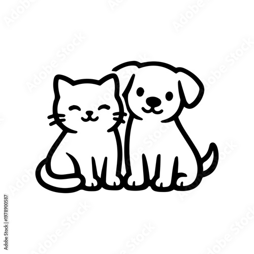Cat and dog line icon
vector line icon on a white background