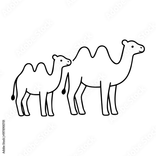 Two camels line icon
vector line icon on a white background