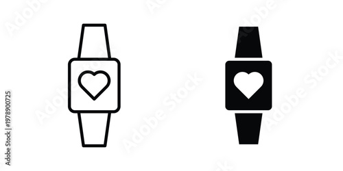 Smartwatch icon Outline Style. Vector Illustration in flat For Graphic Design