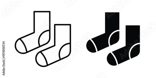 Socks icon Outline Style. Vector Illustration in flat For Graphic Design
