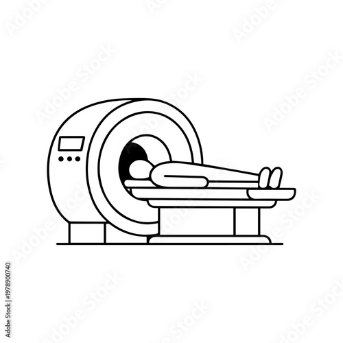 CT scanner line icon
vector line icon on a white background