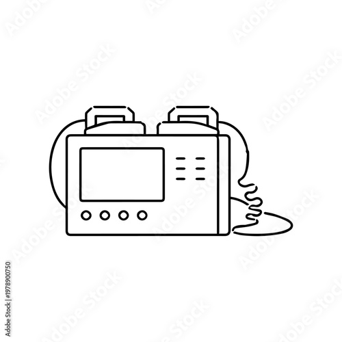 Defibrillator line icon
vector line icon on a white background