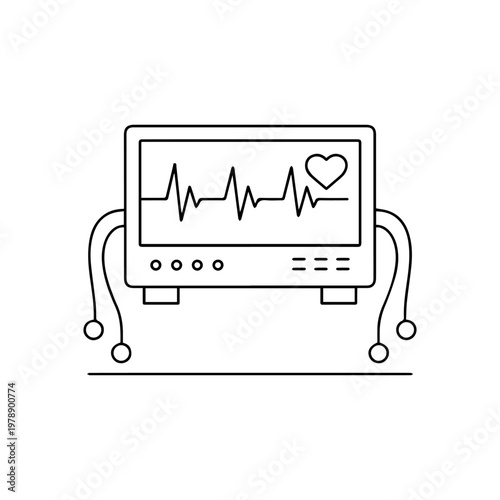 Heart monitor line icon
vector line icon on a white background