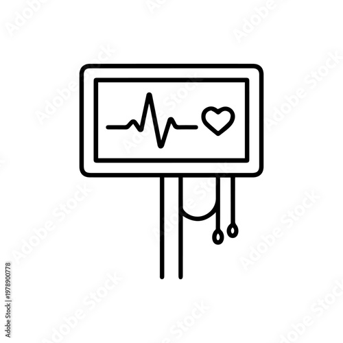 Medical patient monitor line icon
vector line icon on a white background