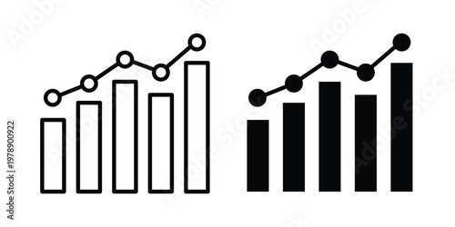 Statistics icon Outline Style. Vector Illustration in flat For Graphic Design