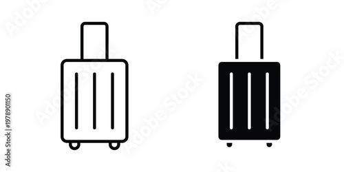 Suitcase icon Outline Style. Vector Illustration in flat For Graphic Design
