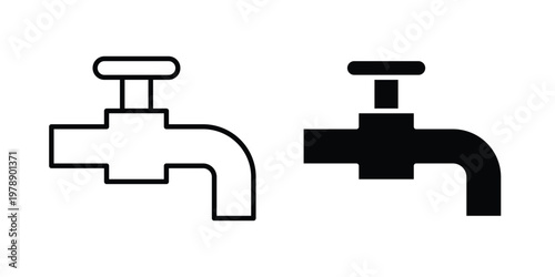 Tap icon Outline Style. Vector Illustration in flat For Graphic Design