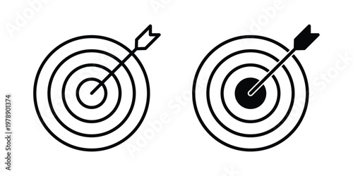 Target icon Outline Style. Vector Illustration in flat For Graphic Design