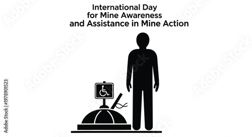 International day for mine awareness and assistance in mine action illustration