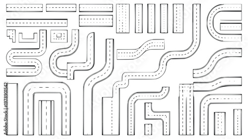 Various road and highway shapes for design and planning purposes