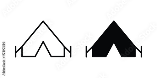 Tent icon Outline Style. Vector Illustration in flat For Graphic Design