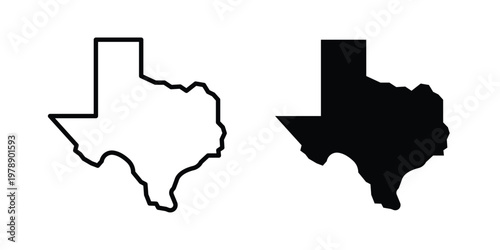 Texas icon Outline Style. Vector Illustration in flat For Graphic Design
