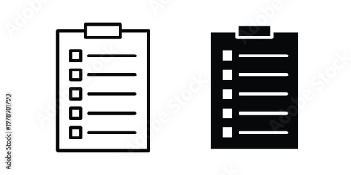 Todo list icon Outline Style. Vector Illustration in flat For Graphic Design