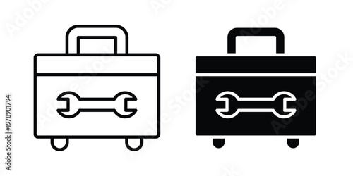 Toolbox icon Outline Style. Vector Illustration in flat For Graphic Design
