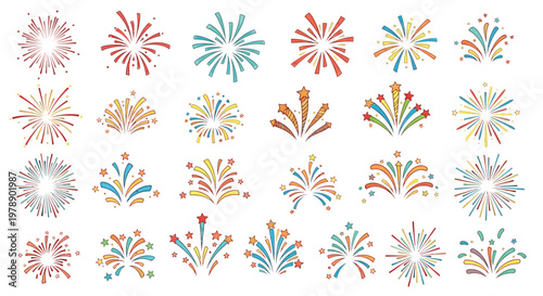 Colorful Firework Explosions For Celebration Concepts