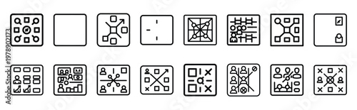 audience matrix line icons collection and Vector icon set in a outline design.