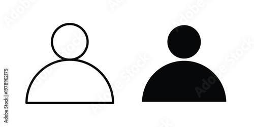 User icon Outline Style. Vector Illustration in flat For Graphic Design
