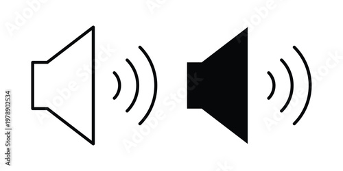 Volume icon Outline Style. Vector Illustration in flat For Graphic Design