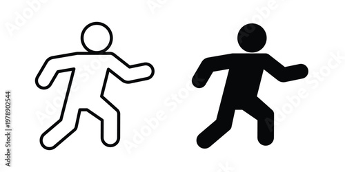 Walking icon Outline Style. Vector Illustration in flat For Graphic Design