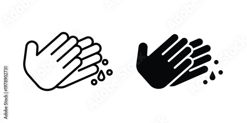 Wash hands icon Outline Style. Vector Illustration in flat For Graphic Design