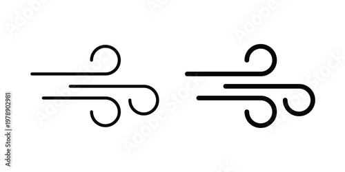 Windy icon Outline Style. Vector Illustration in flat For Graphic Design