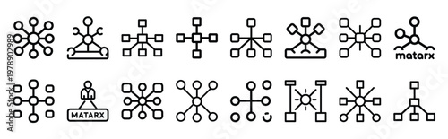 follower matrix line icons collection and Vector icon set in a outline design.