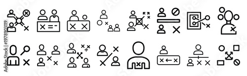 identity matrix line icons collection and Vector icon set in a outline design.