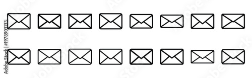 inbox matrix line icons collection and Vector icon set in a outline design.