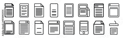 instant grid line icons collection and Vector icon set in a outline design.