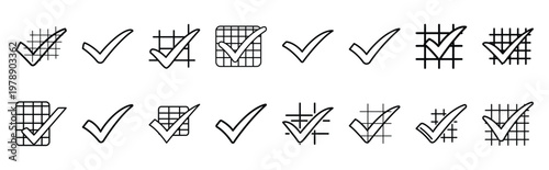 mark grid line icons collection and Vector icon set in a outline design.
