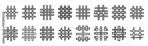 motion grid line icons collection and Vector icon set in a outline design.