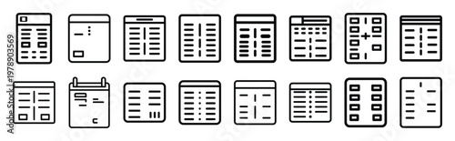 new matrix line icons collection and Vector icon set in a outline design.