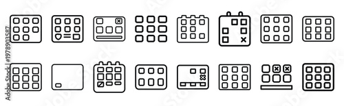 notification matrix line icons collection and Vector icon set in a outline design.