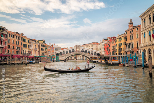 Grand Canal and Rialto bridge in Venice, Italy