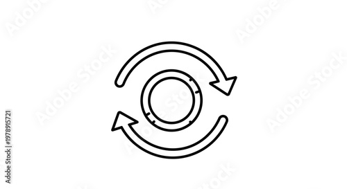 Circular arrow rotation icon symbol.