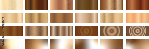 Collection of various brown and gold gradient backgrounds with different patterns and textures