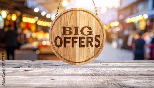 Round Wooden Hanging Sign with 