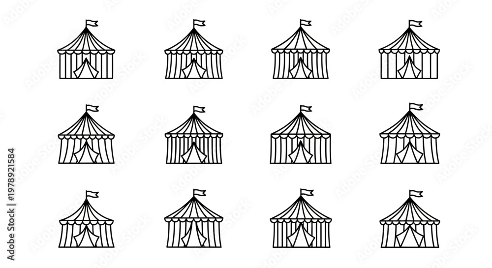Fototapeta premium Birdcage icons, bird cage illustrations, black and white, line art, 10 cages