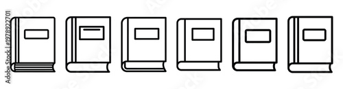 order book icon set outline style. Business line art icon collection.
