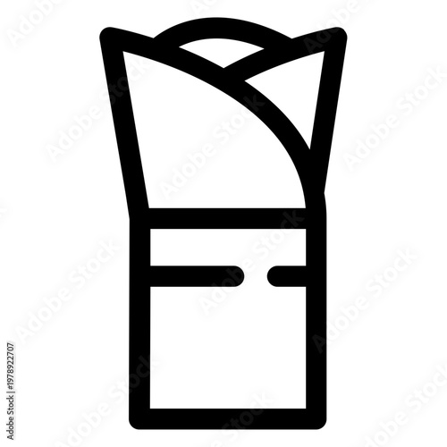 Tasty meat shawarma wrap icon isolated on white