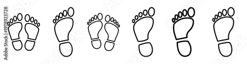 carbon footprint icon set outline style. Business line art icon collection.