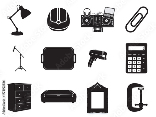 flat lay office and creative workspace essentials top view collection