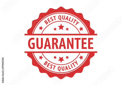 Best quality guarantee stamp red emblem with stars and bold text