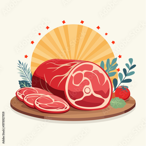 Retro Fleisch Poster Stil