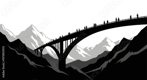 vector illustration of a mountain landscape